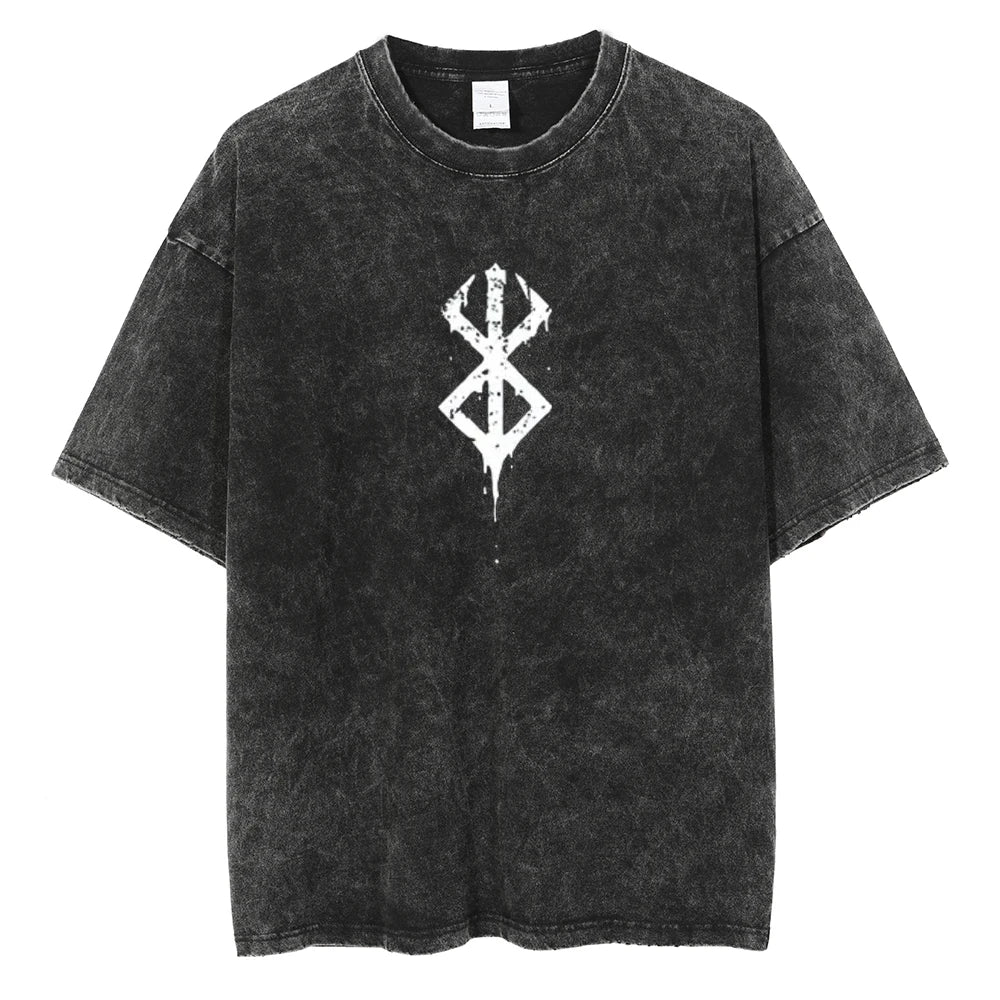 T-shirt graphique surdimensionné pour homme - Style manga vintage
