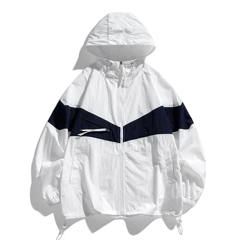 Veste coupe-vent légère en soie glacée pour homme – Respirante et anti-UV
