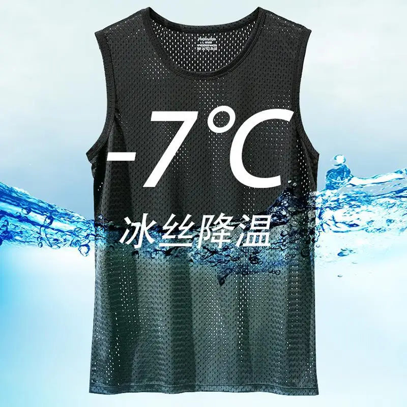 Chemises sans manches en maille transparente pour homme