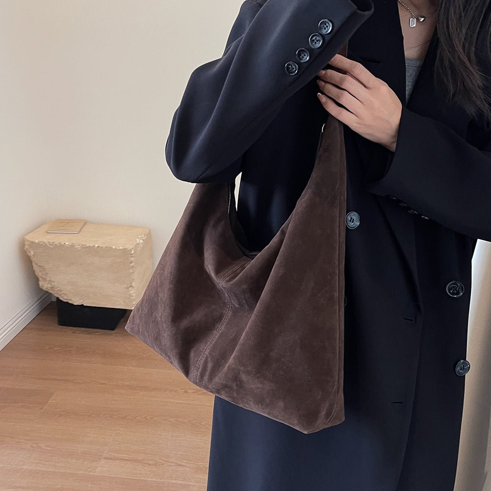 Sac à main pour femme en daim végétalien avec fermeture éclair 4