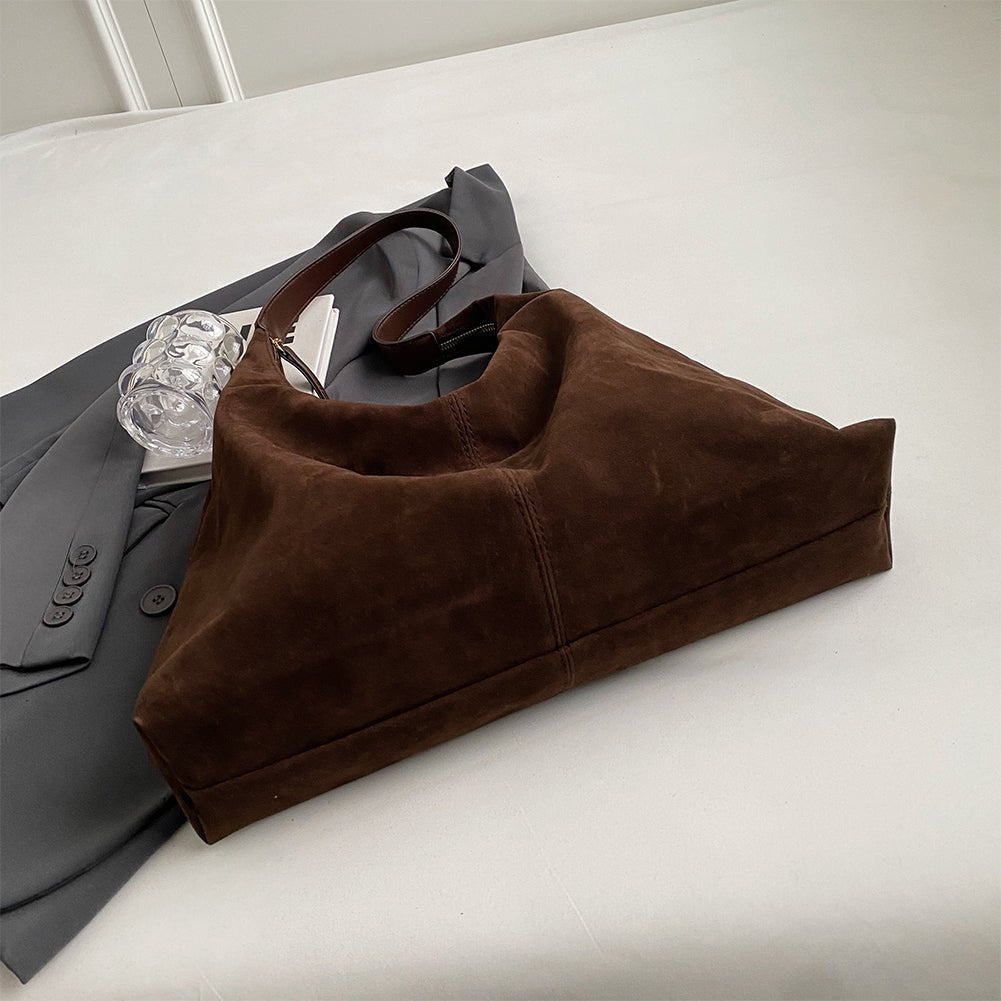 Sac à main pour femme en daim végétalien avec fermeture éclair 7