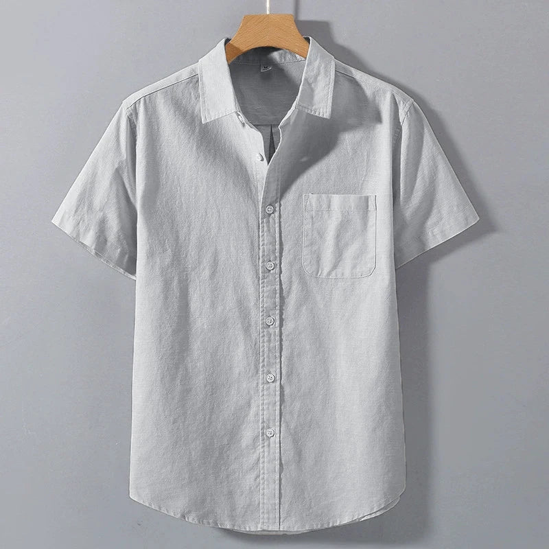Chemise oversize en coton jacquard à col montant et poche avant pour homme