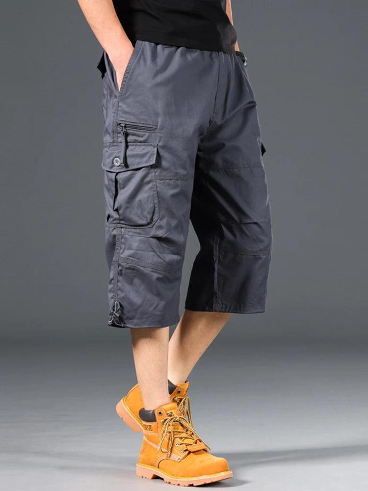 Short cargo capri tactique multi-poches, longueur genou – Outdoor homme