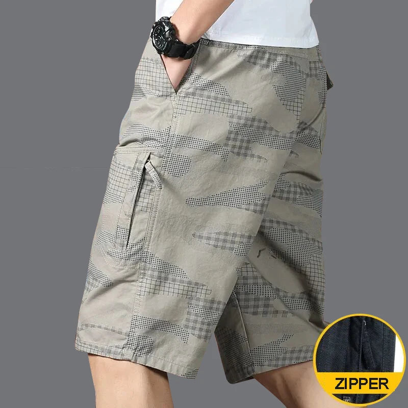 Short cargo classique pour homme – Coupe utilitaire en coton, longueur genou