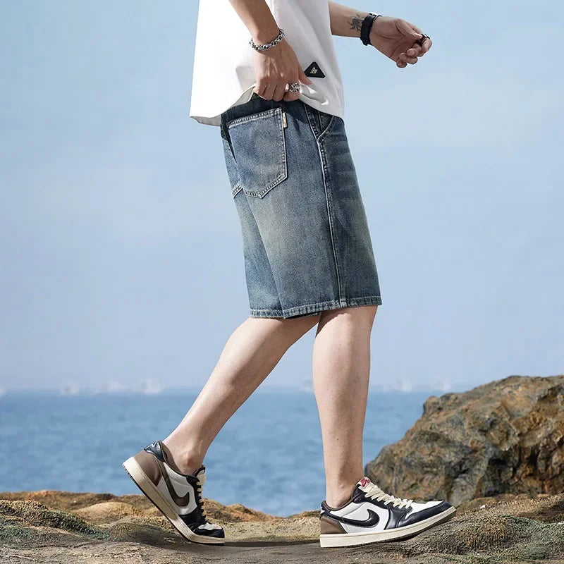 Loose short bermuda pour homme – coupe décontractée en jean denim