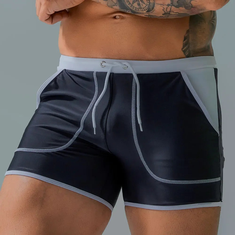 Shorts courts de bain sportif extensible pour homme, idéal pour la plage