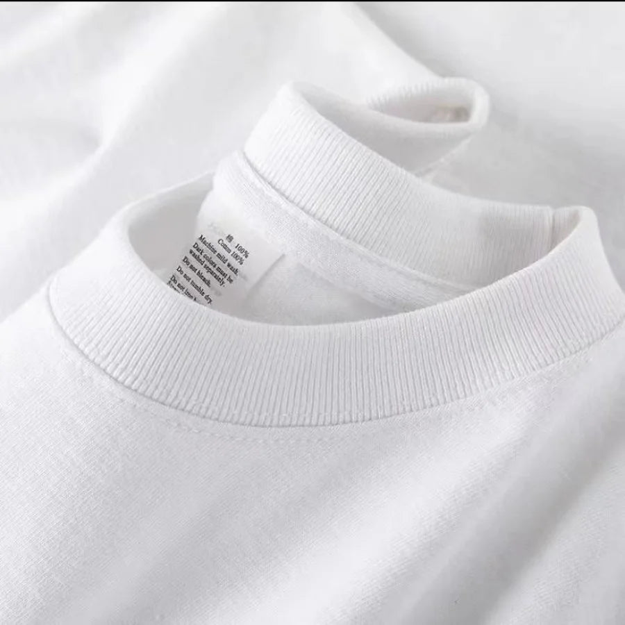 Chemise à col rond ample coton style coréen décontracté été pour hommes