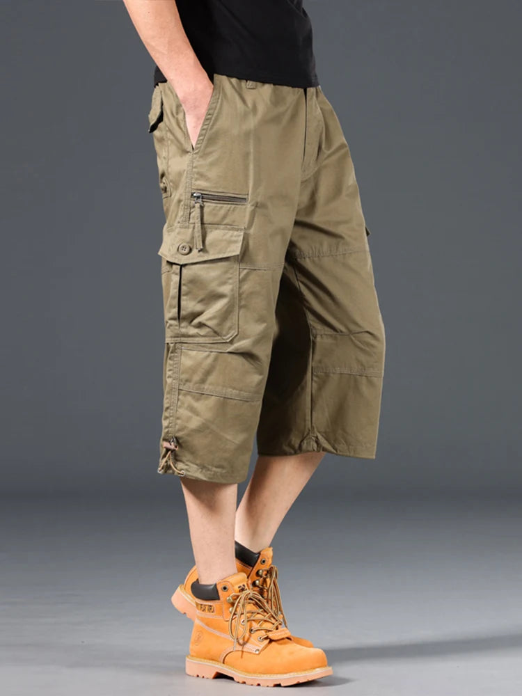 Short cargo capri tactique multi-poches, longueur genou – Outdoor homme