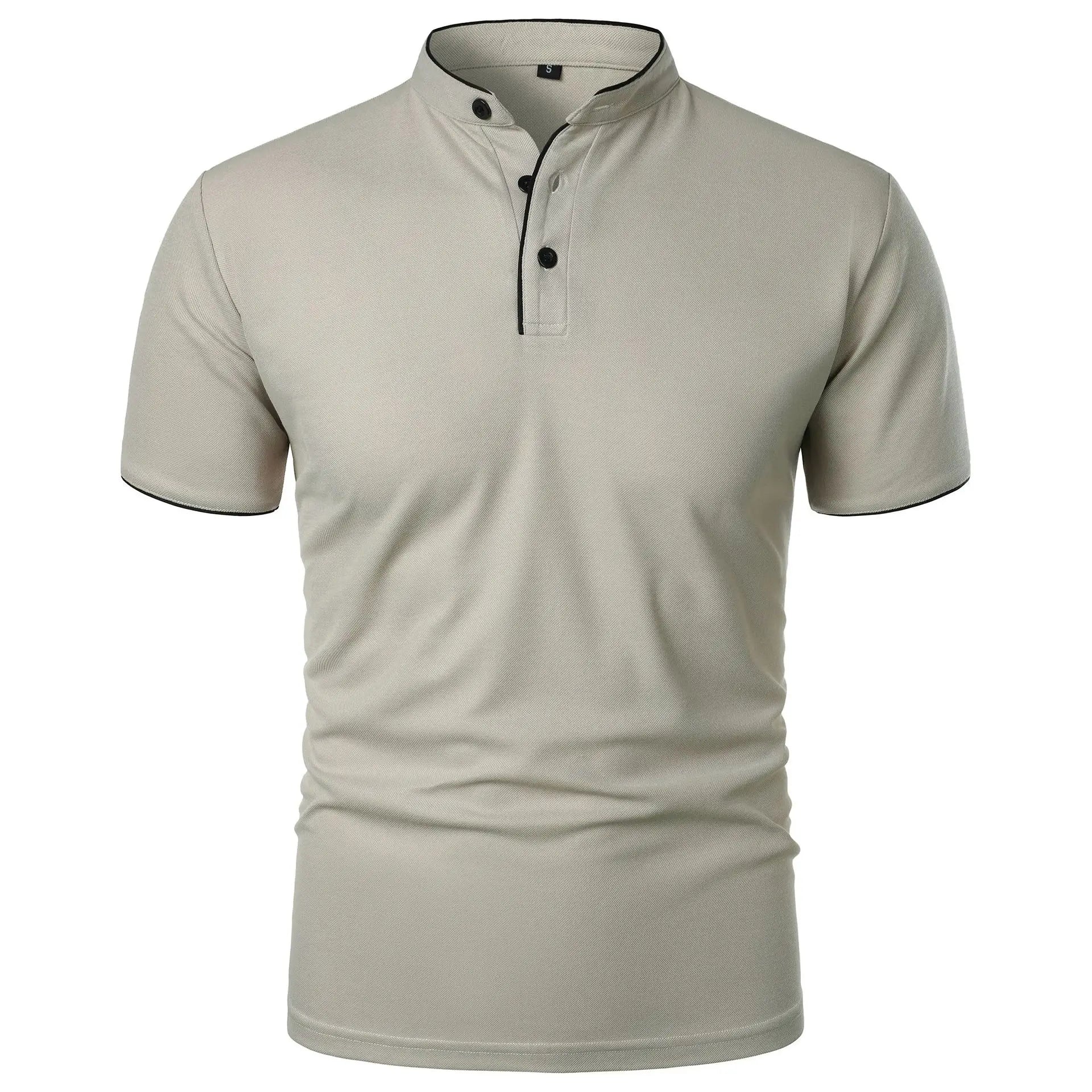 Polo respirant à col montant – Manches courtes pour homme, été