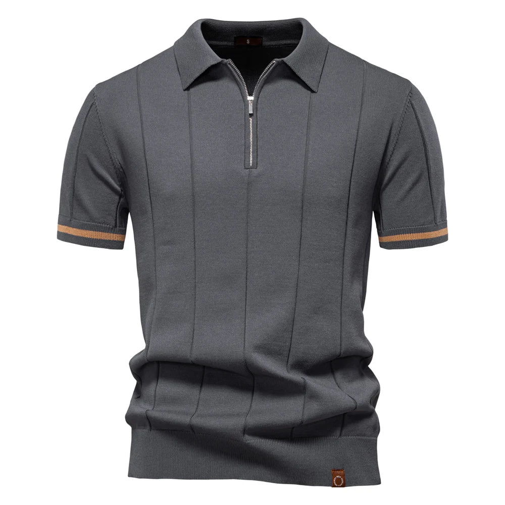 Polo Moderne à Fermeture Éclair pour Homme – Élégant et Ajusté