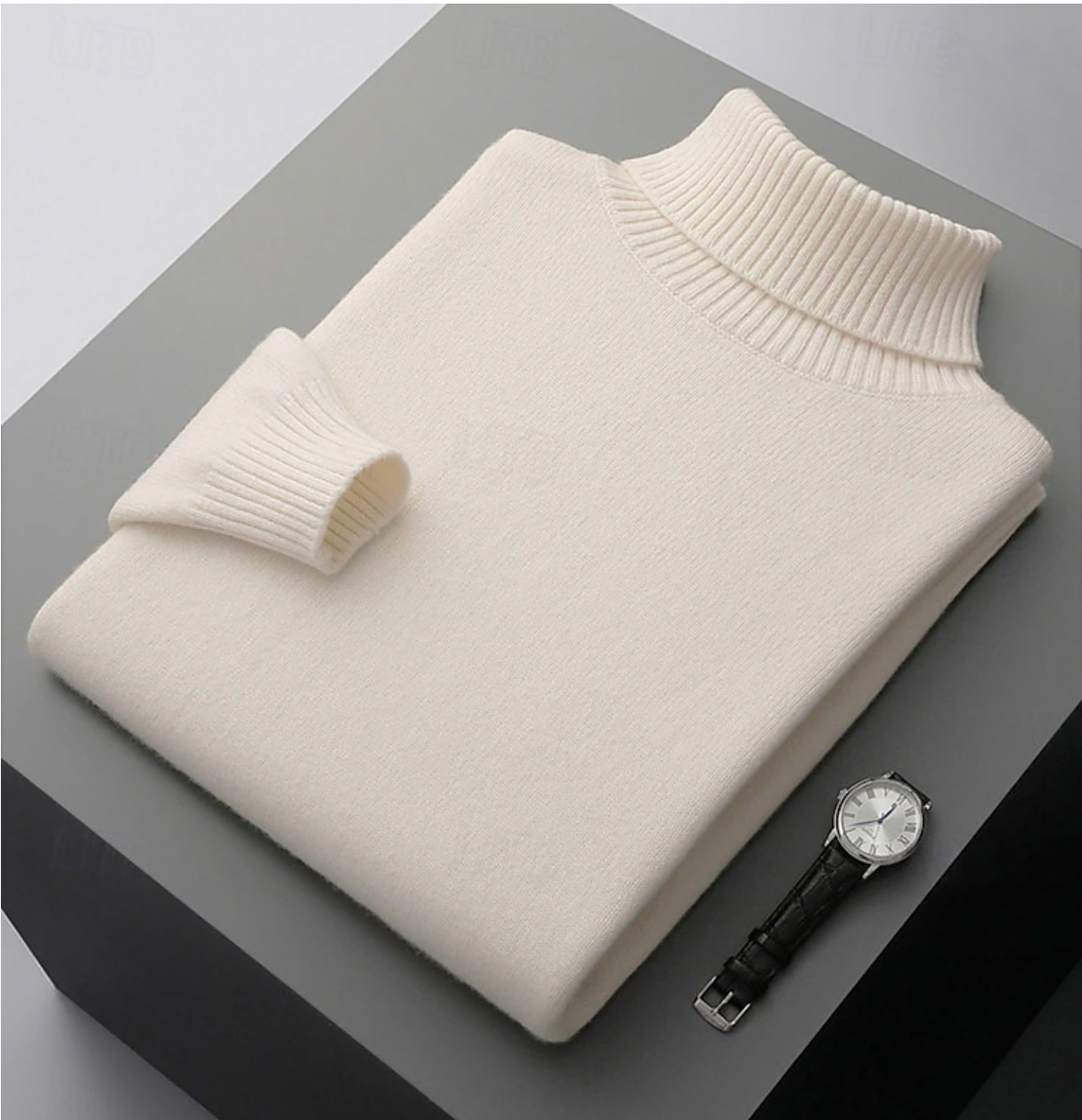 Pull Col Roulé en Laine Mérinos – Coupe Classique pour Homme