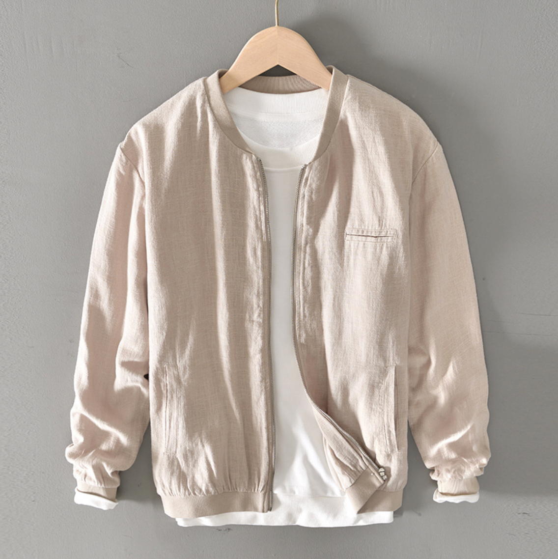 Veste d'été boutonnée en lin – Veste décontractée légère pour homme