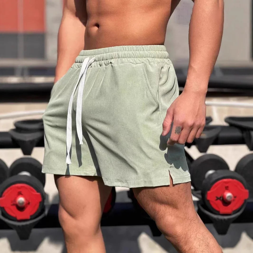 Shorts de sport larges avec taille élastique et cordon tendance
