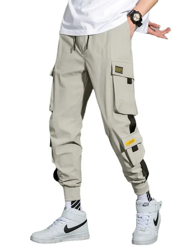 Pantalon cargo décontracté ample streetwear avec grandes poches style été