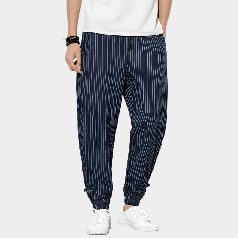Pantalon de lin ample et décontracté pour homme, léger et d'été