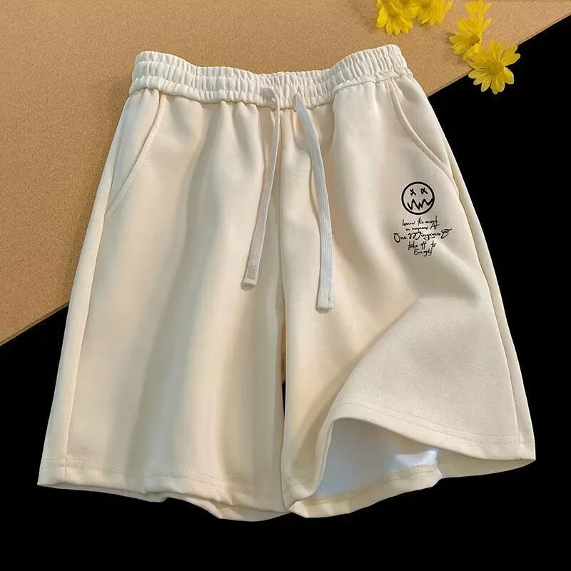 Short décontracté surdimensionné à taille élastique et cordon de serrage pour homme