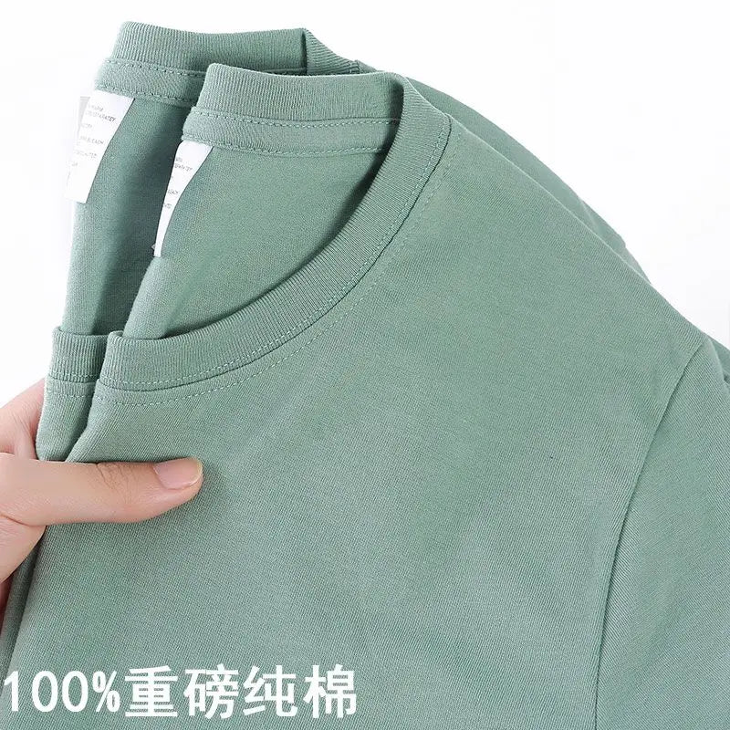 Chemise à col rond ample coton style coréen décontracté été pour hommes