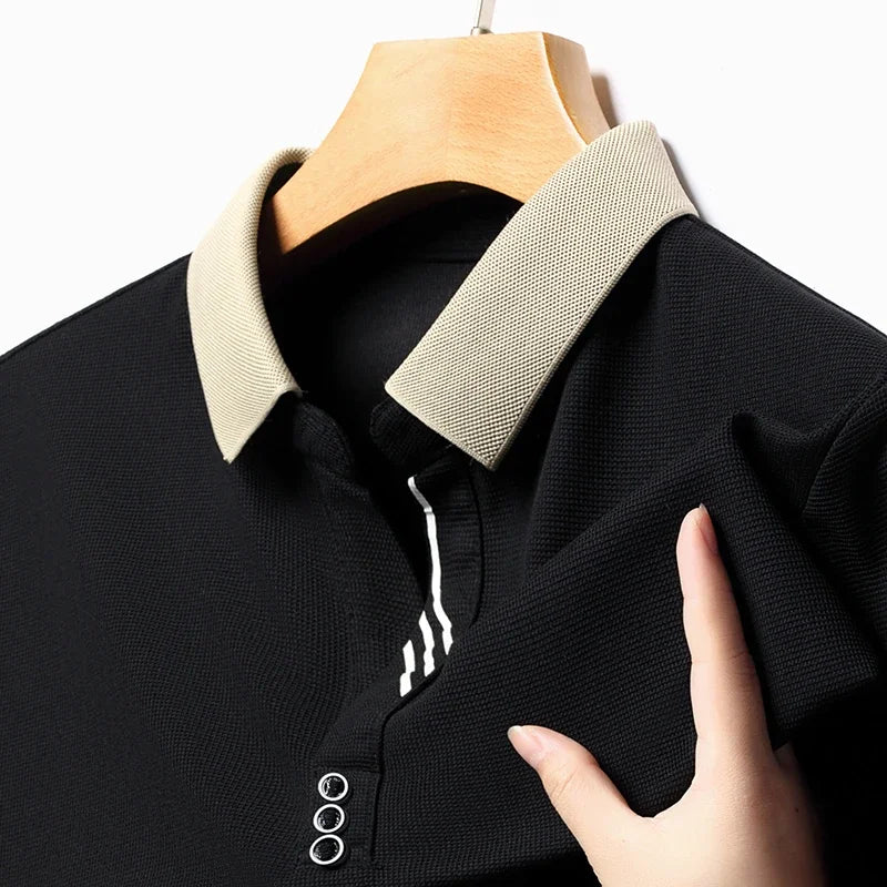 Polo décontracté à col montant – Manches courtes pour homme, été