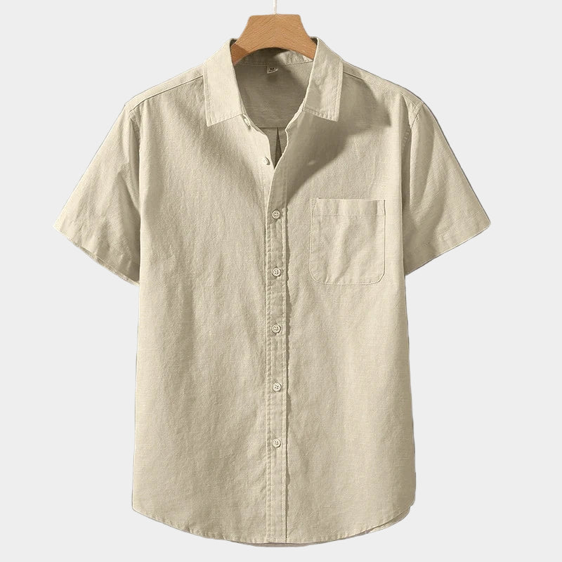 Chemise oversize en coton jacquard à col montant et poche avant pour homme