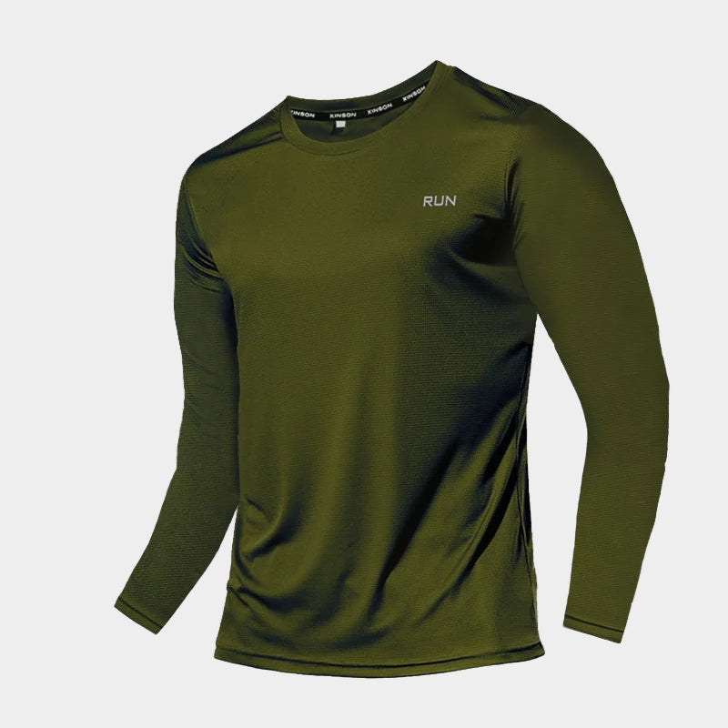 T-shirt de sport à manches longues en soie glacée à séchage rapide et rafraîchissant