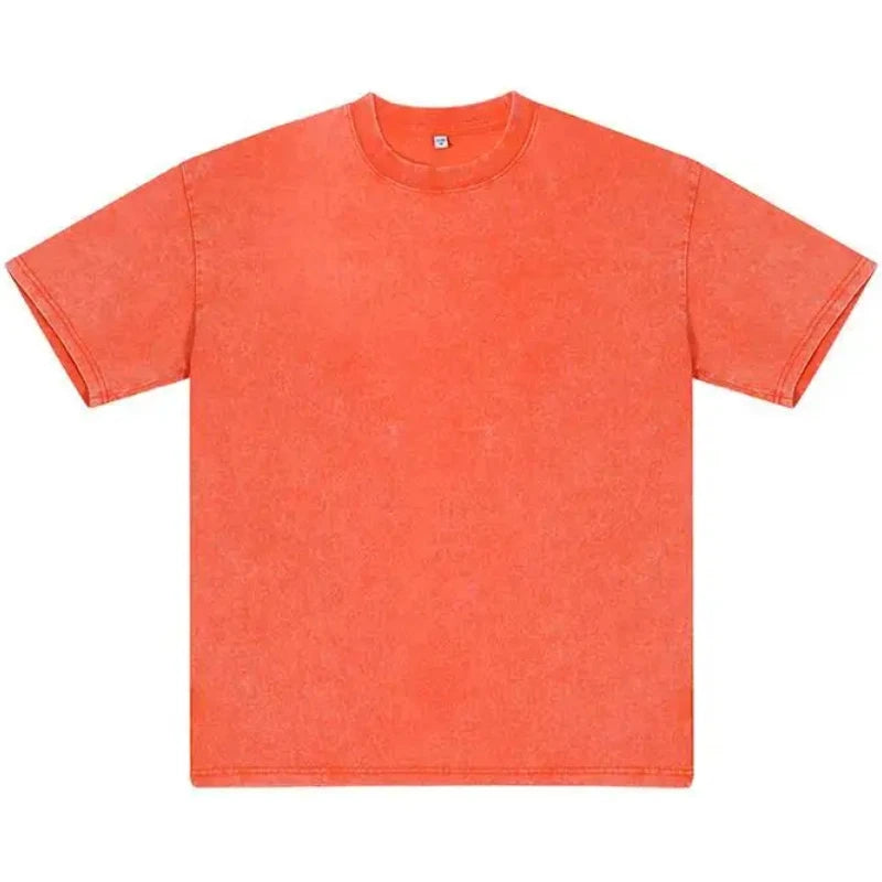 T-shirt oversize en coton délavé vintage pour homme – Style délavé à l'acide