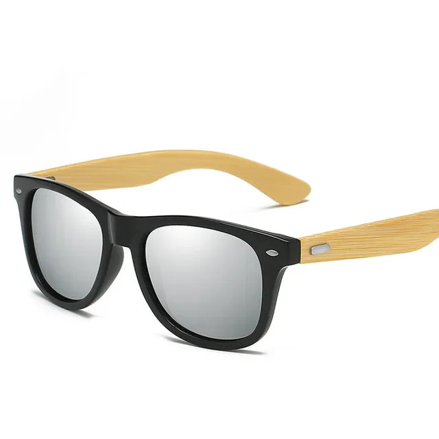 Lunettes de soleil ultraviolettes classiques en bois pour hommes