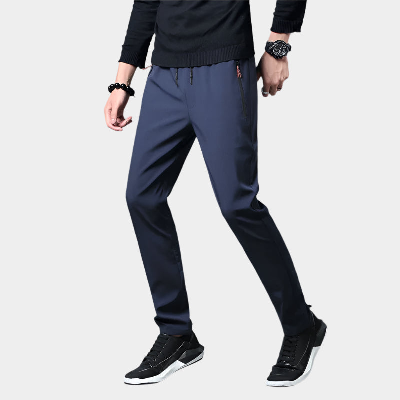Pantalon de survêtement slim-fit droit avec taille élastique pour homme