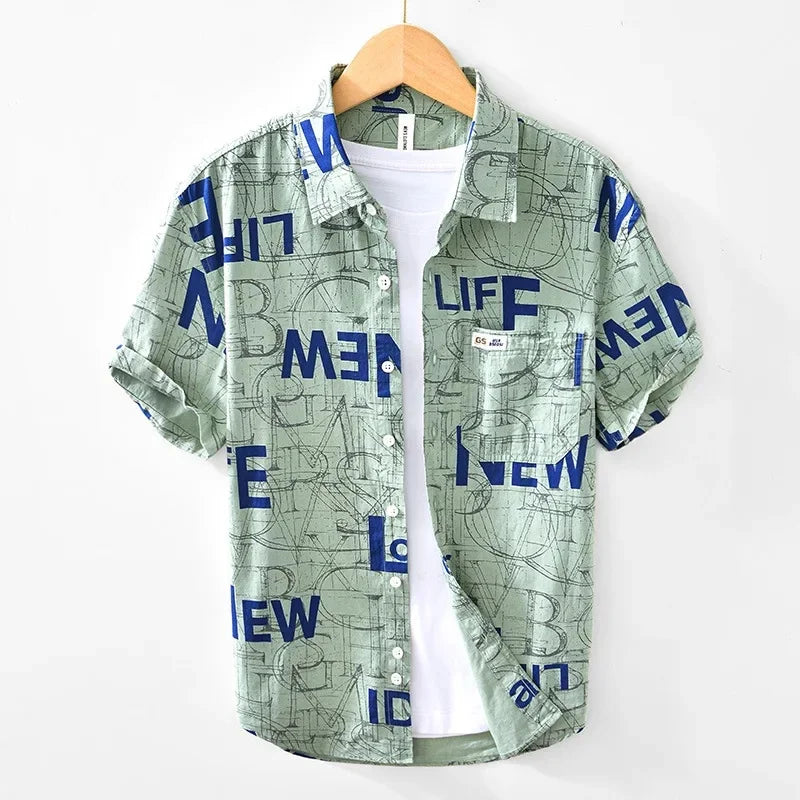 Chemise boutonnée artistique décontractée et ample avec col carré unique