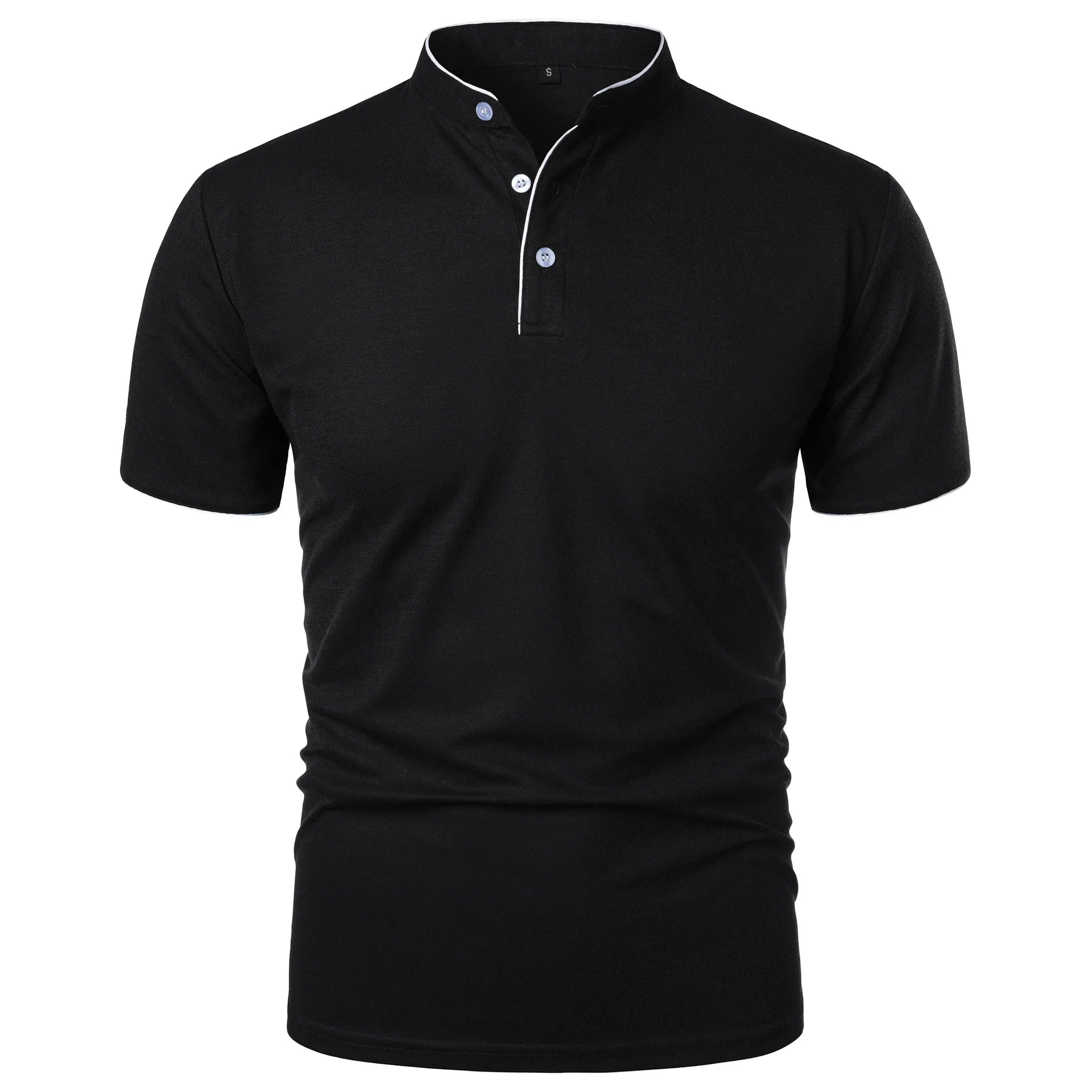 Polo respirant à col montant – Manches courtes pour homme, été