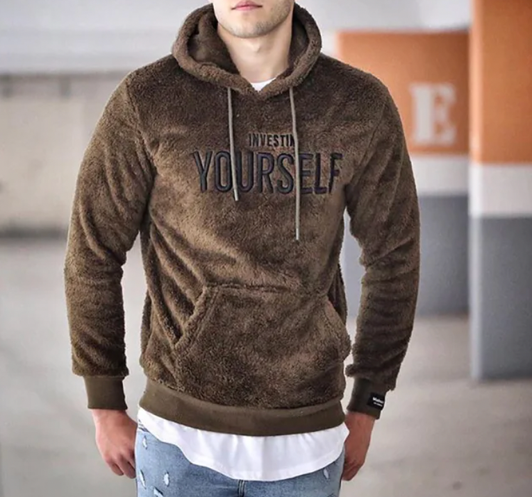 Sweat à capuche ultra doux orné du motif « Investissez en vous-même » pour un look décontracté et stylé. - 5
