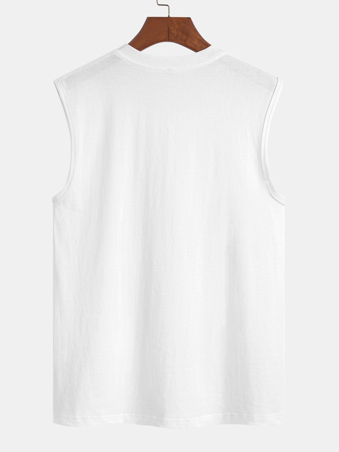 T-shirt sans manches en coton imprimé mouette – Tenue de plage décontractée pour homme