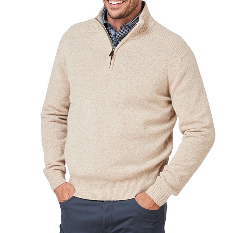 Thibault – Pull pour hommes à fermeture éclair trois-quarts, alliant confort et style moderne