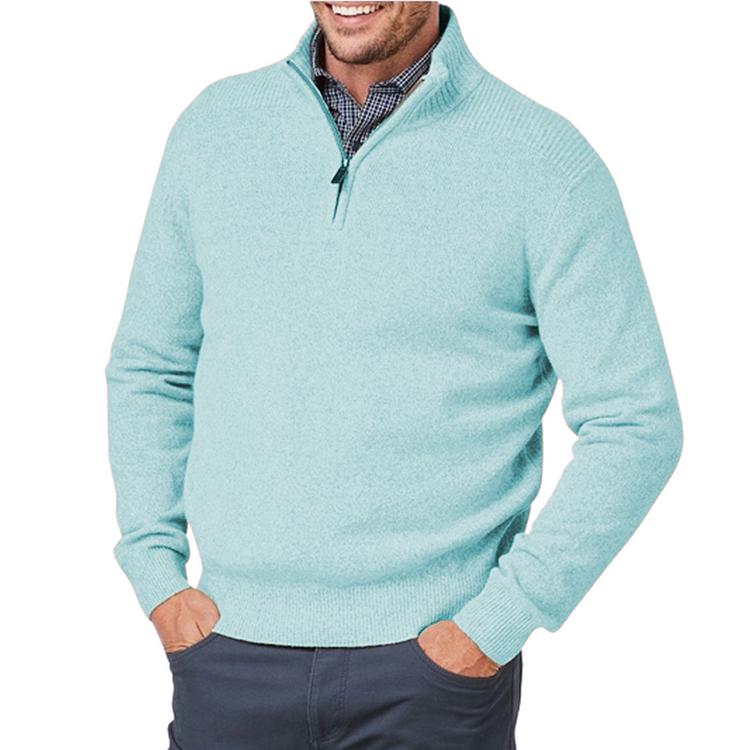 Thibault – Pull pour hommes à fermeture éclair trois-quarts, alliant confort et style moderne