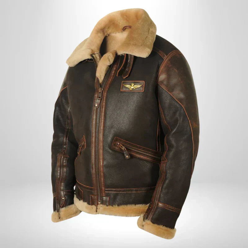 Thomas | Blouson aviateur exclusif à col en fourrure - 1