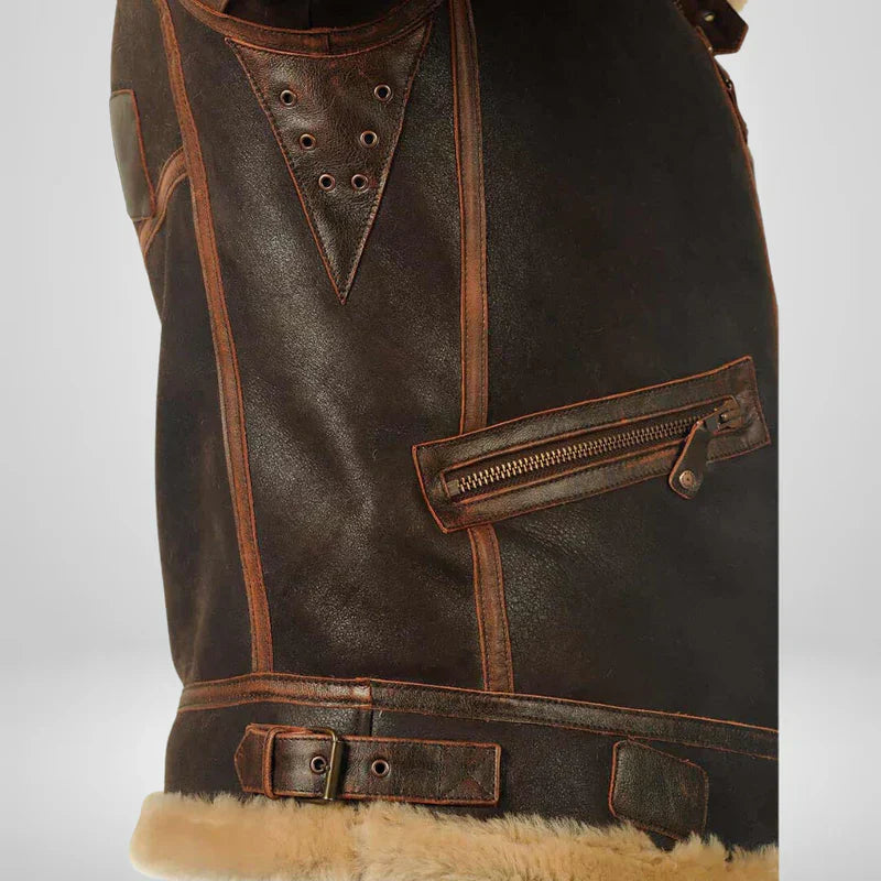 Thomas | Blouson aviateur exclusif à col en fourrure - 9