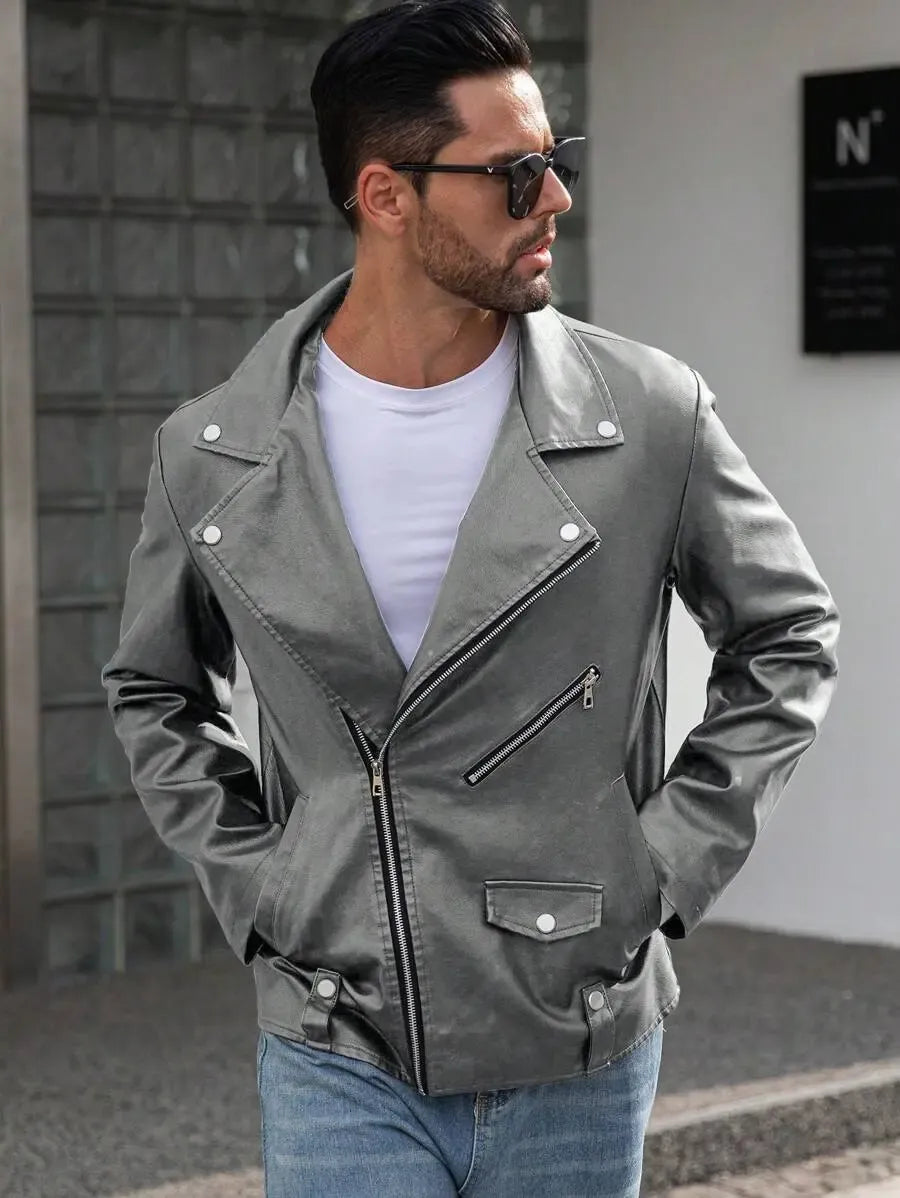 Veste classique en similicuir – Vêtements d'extérieur élégants pour hommes