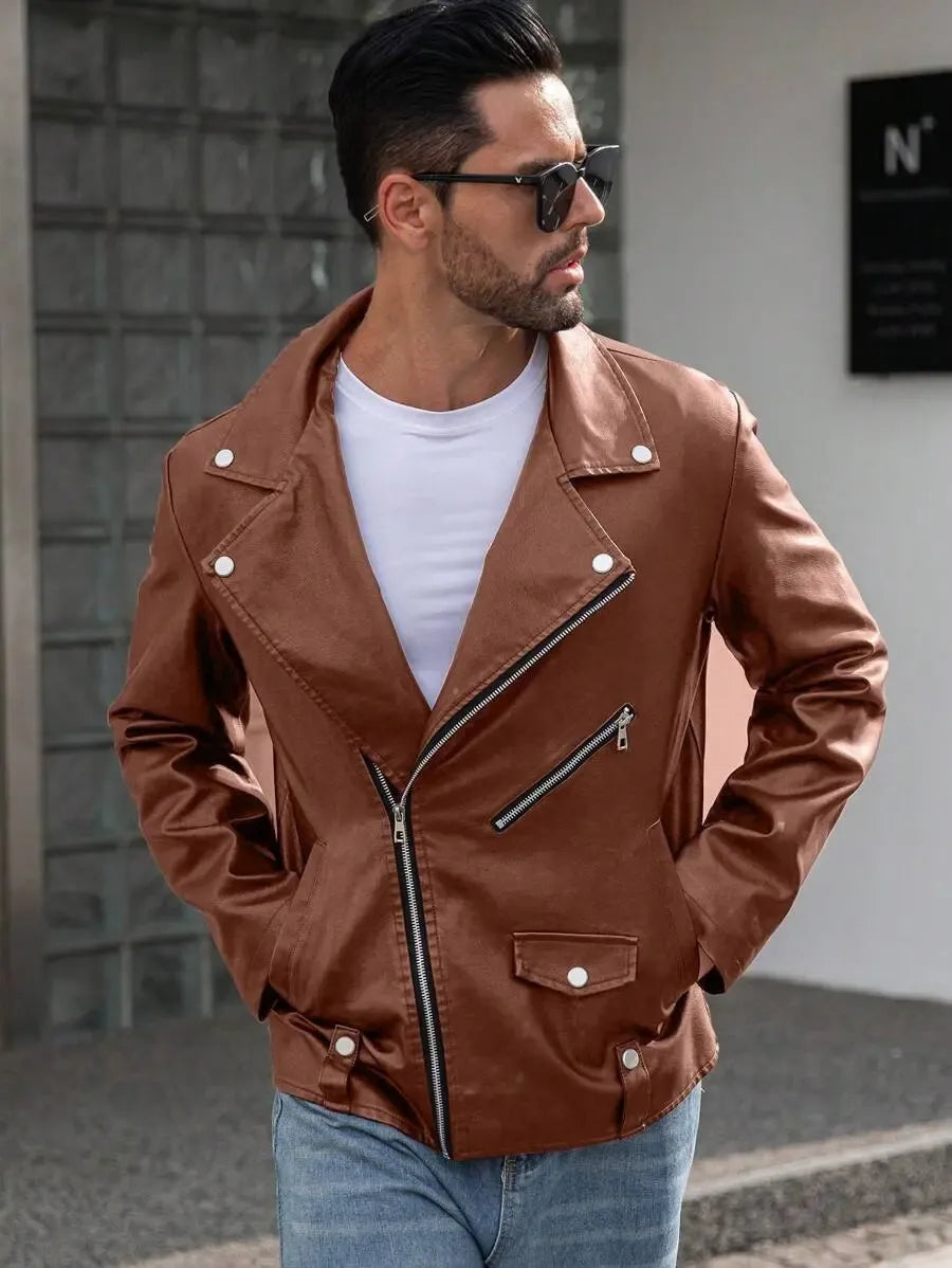 Veste classique en similicuir – Vêtements d'extérieur élégants pour hommes