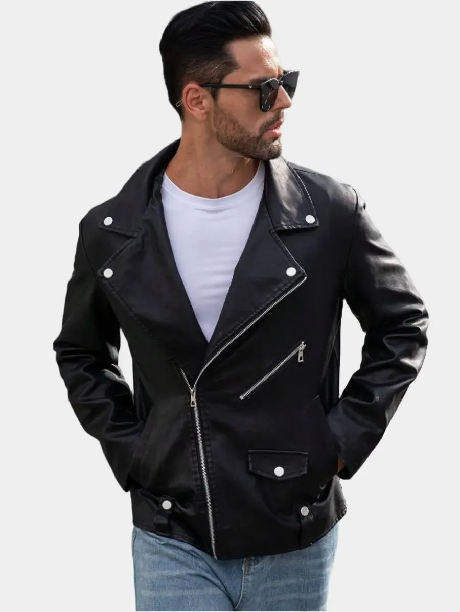 Veste classique en similicuir – Vêtements d'extérieur élégants pour hommes