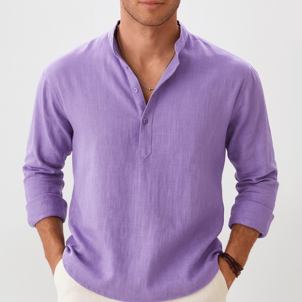 Zoviska | Lin ample chemise à col classique - 8