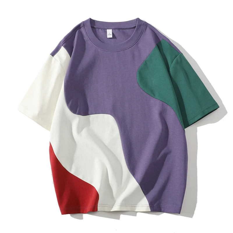 T-shirt Crossover à Panneaux pour Homme – Streetwear Oversize
