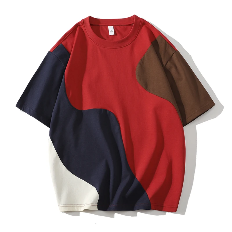 T-shirt Crossover à Panneaux pour Homme – Streetwear Oversize