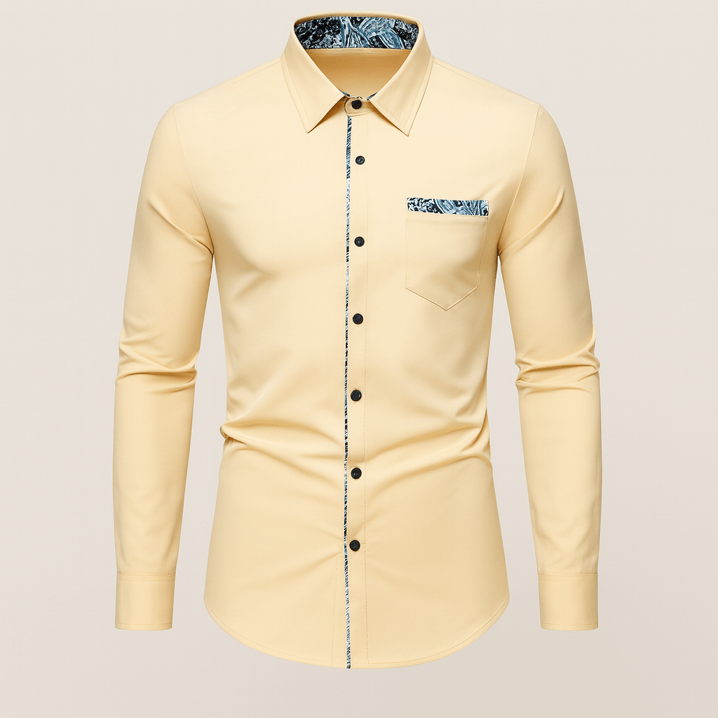 Hemd mit langen Ärmeln für Herren mit Paisley-Muster, gefertigt aus hochwertigem Material.