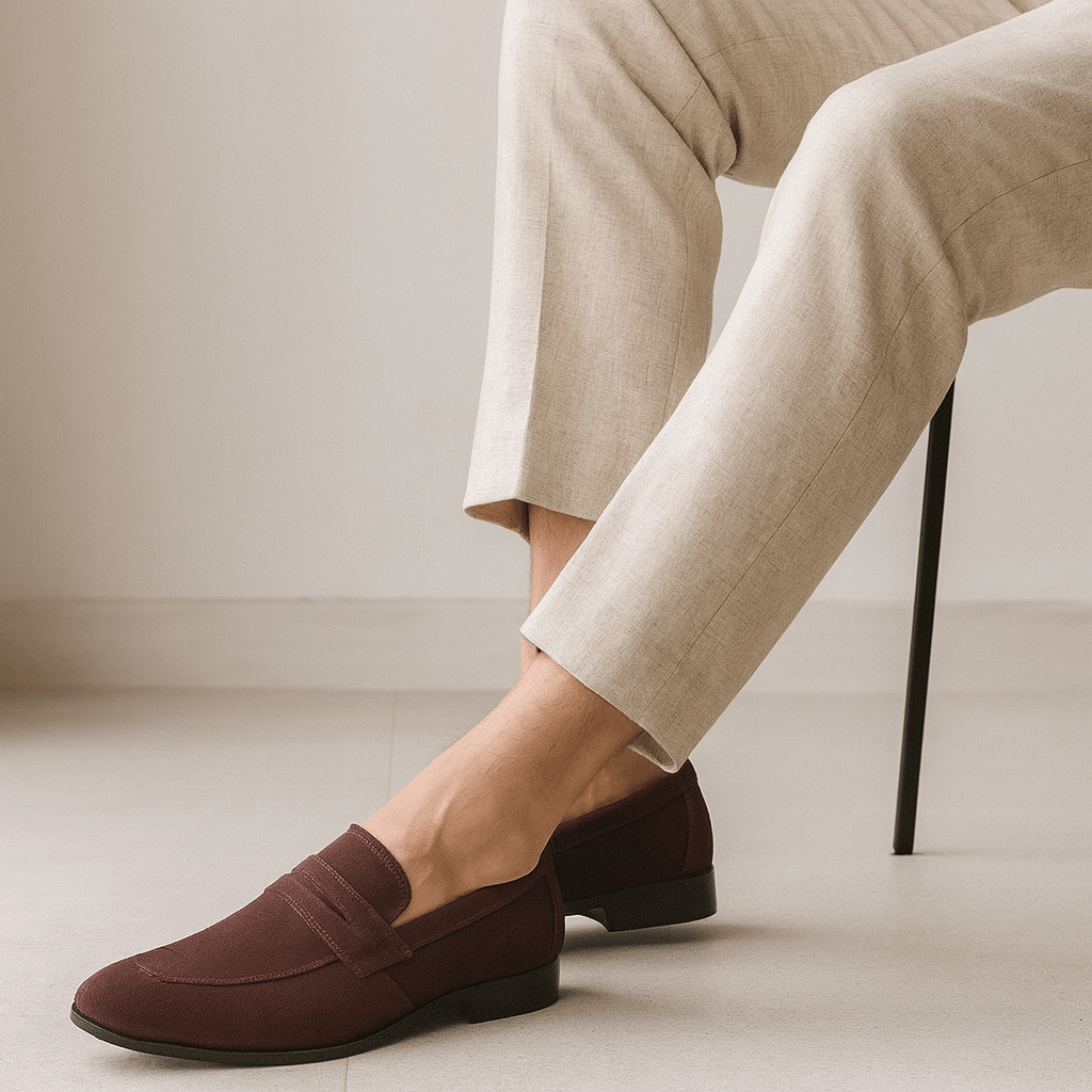 Solvsvanen Mocassins Penny en Suède