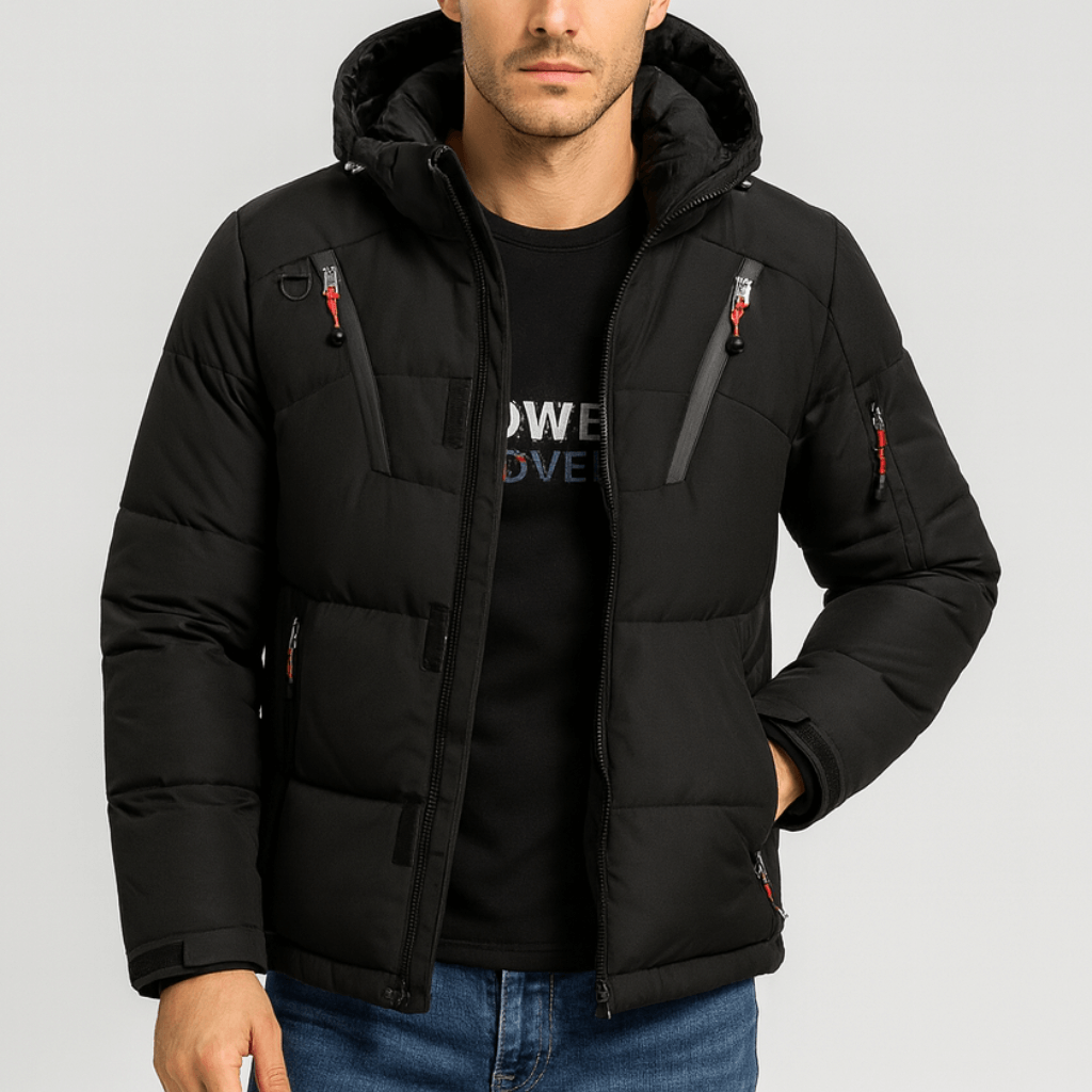 Solvsvanen | Doudoune à capuche réglable et poches zippées