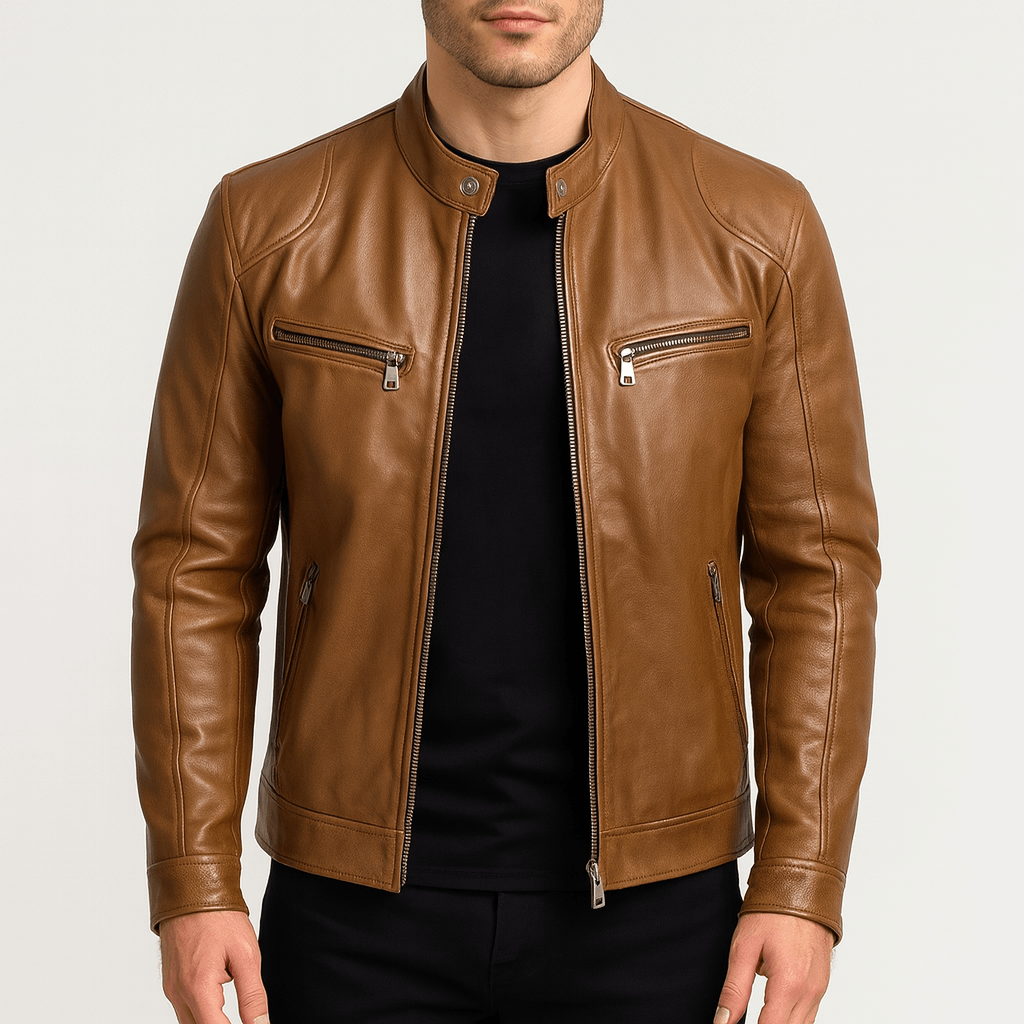 Solvsvanen | Veste en cuir décontractée avec doublure isolante