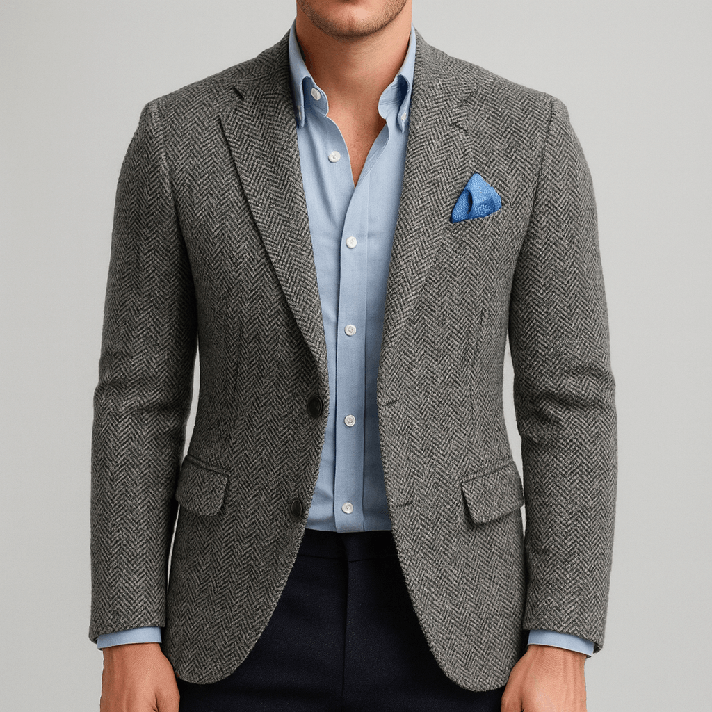 Solvsvanen | Manteau vintage en laine à chevrons