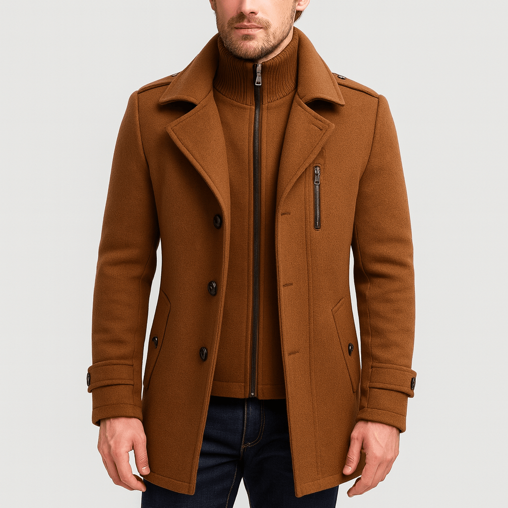 Solvsvanen | Élégant manteau en laine double épaisseur