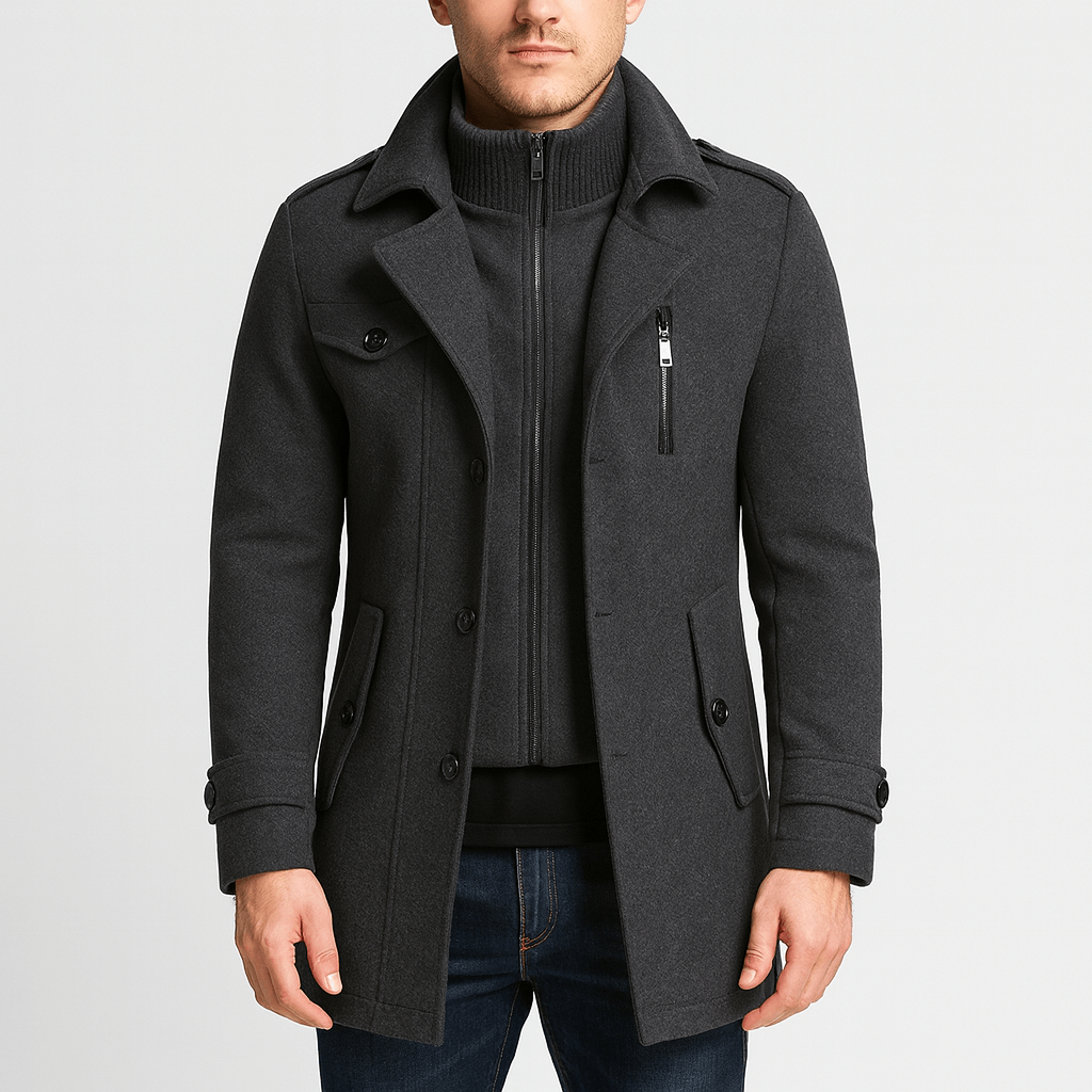 Solvsvanen | Élégant manteau en laine double épaisseur