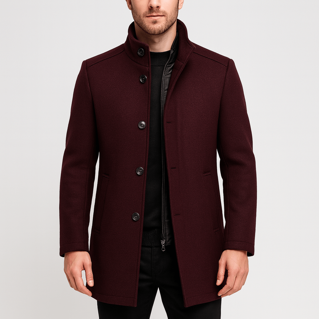 Solvsvanen | Manteau en laine à col montant et doublure amovible