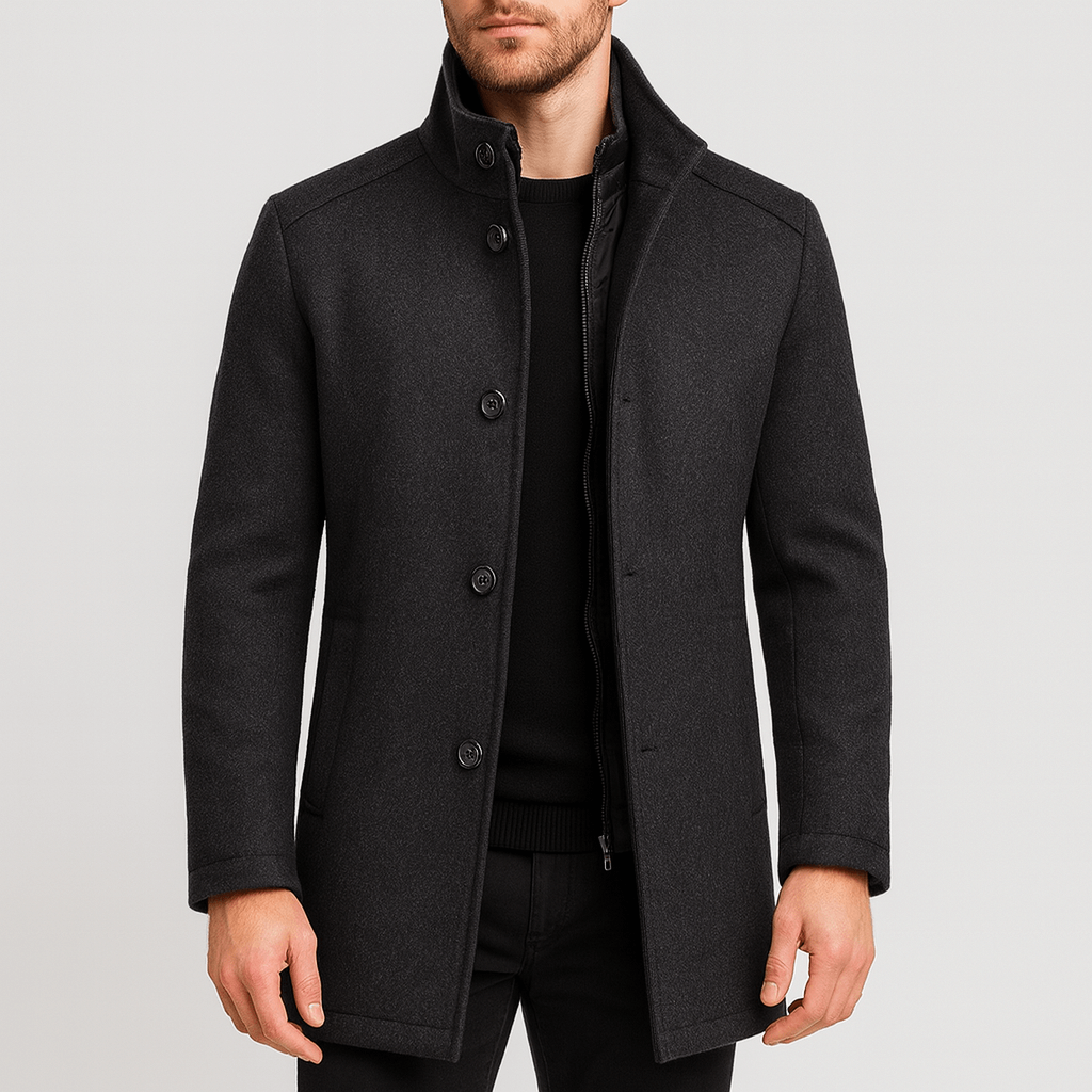 Solvsvanen | Manteau en laine à col montant et doublure amovible